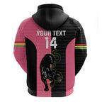 Custom Panthers Rugby Hoodie Black Pink Color Sporty Style