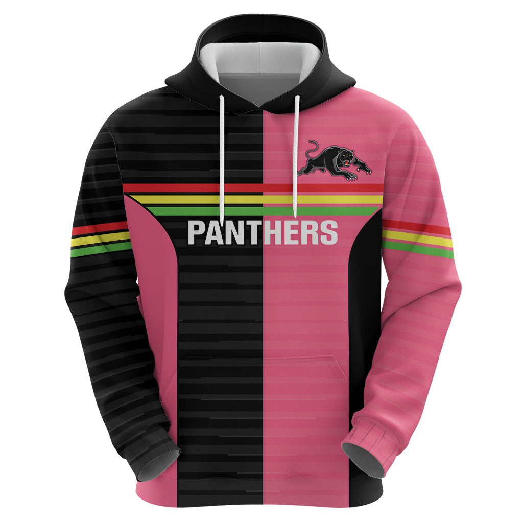 Custom Panthers Rugby Hoodie Black Pink Color Sporty Style