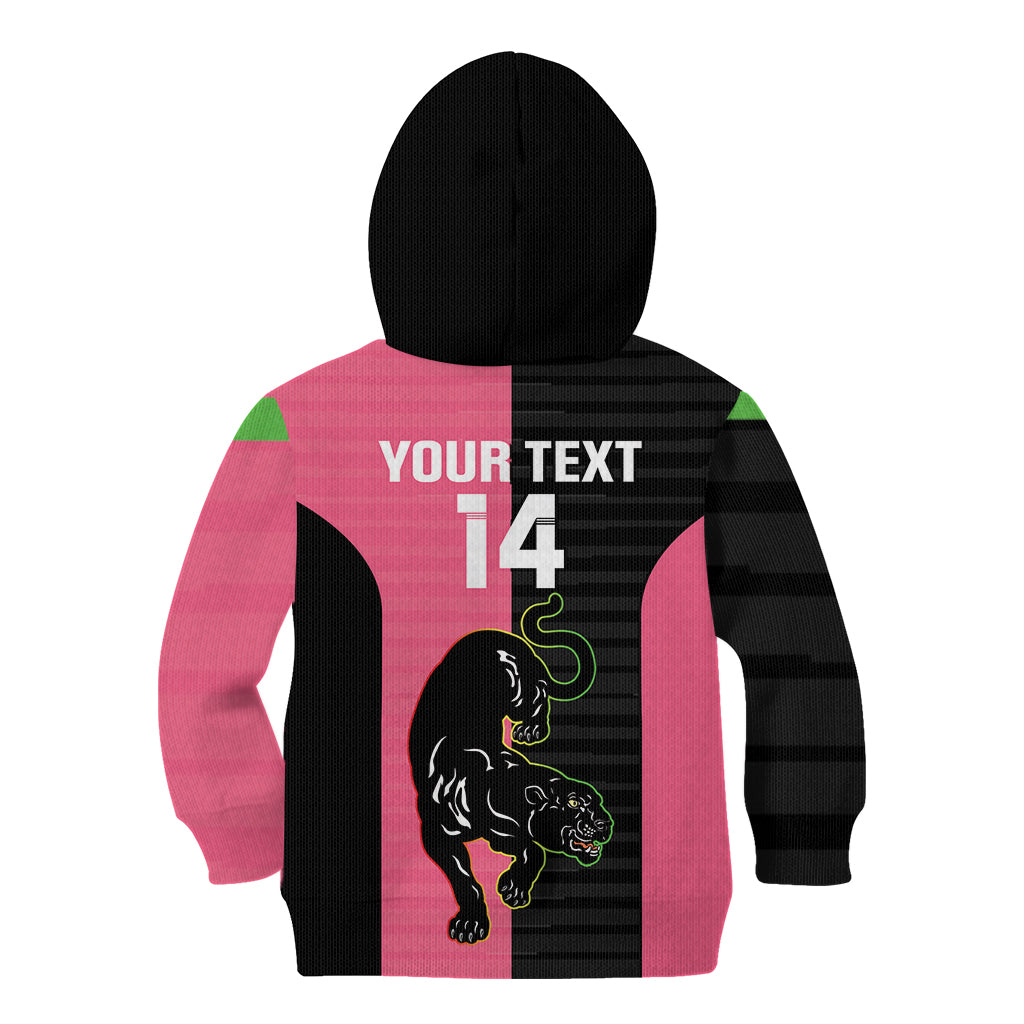 Custom Panthers Rugby Kid Hoodie Black Pink Color Sporty Style