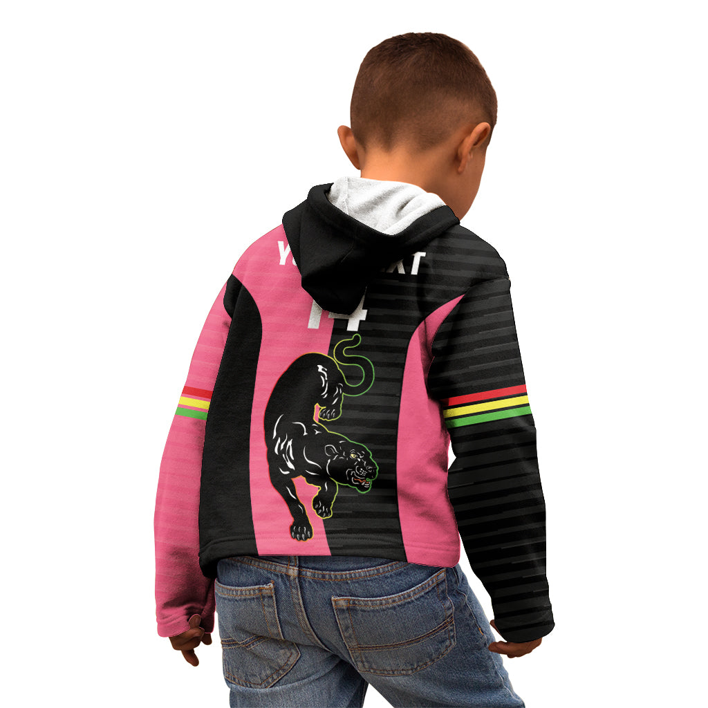 Custom Panthers Rugby Kid Hoodie Black Pink Color Sporty Style