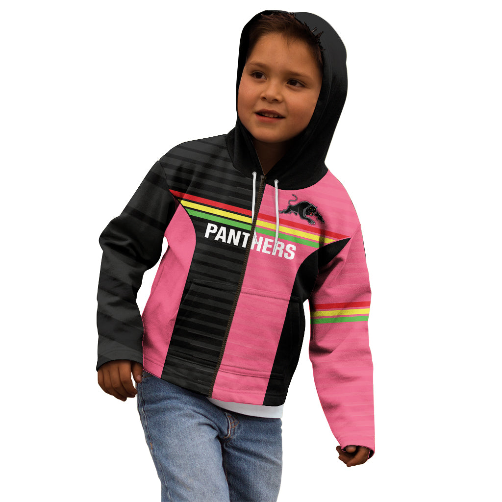 Custom Panthers Rugby Kid Hoodie Black Pink Color Sporty Style