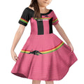 Custom Panthers Rugby Kid Short Sleeve Dress Black Pink Color Sporty Style