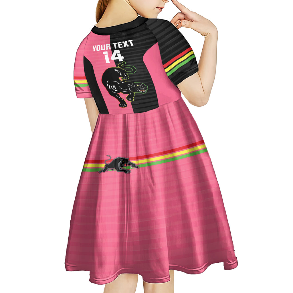 Custom Panthers Rugby Kid Short Sleeve Dress Black Pink Color Sporty Style