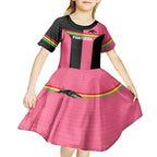 Custom Panthers Rugby Kid Short Sleeve Dress Black Pink Color Sporty Style