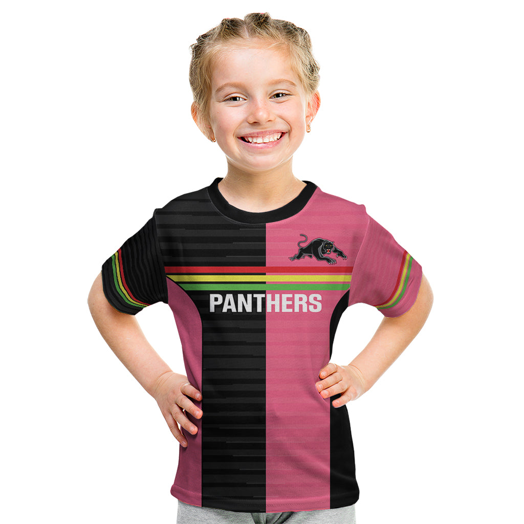 Custom Panthers Rugby Kid T Shirt Black Pink Color Sporty Style