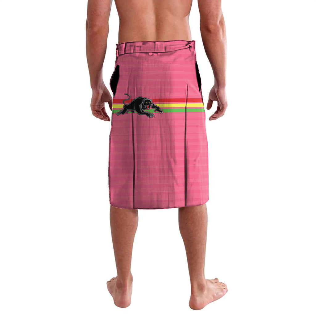 Custom Panthers Rugby Lavalava Black Pink Color Sporty Style
