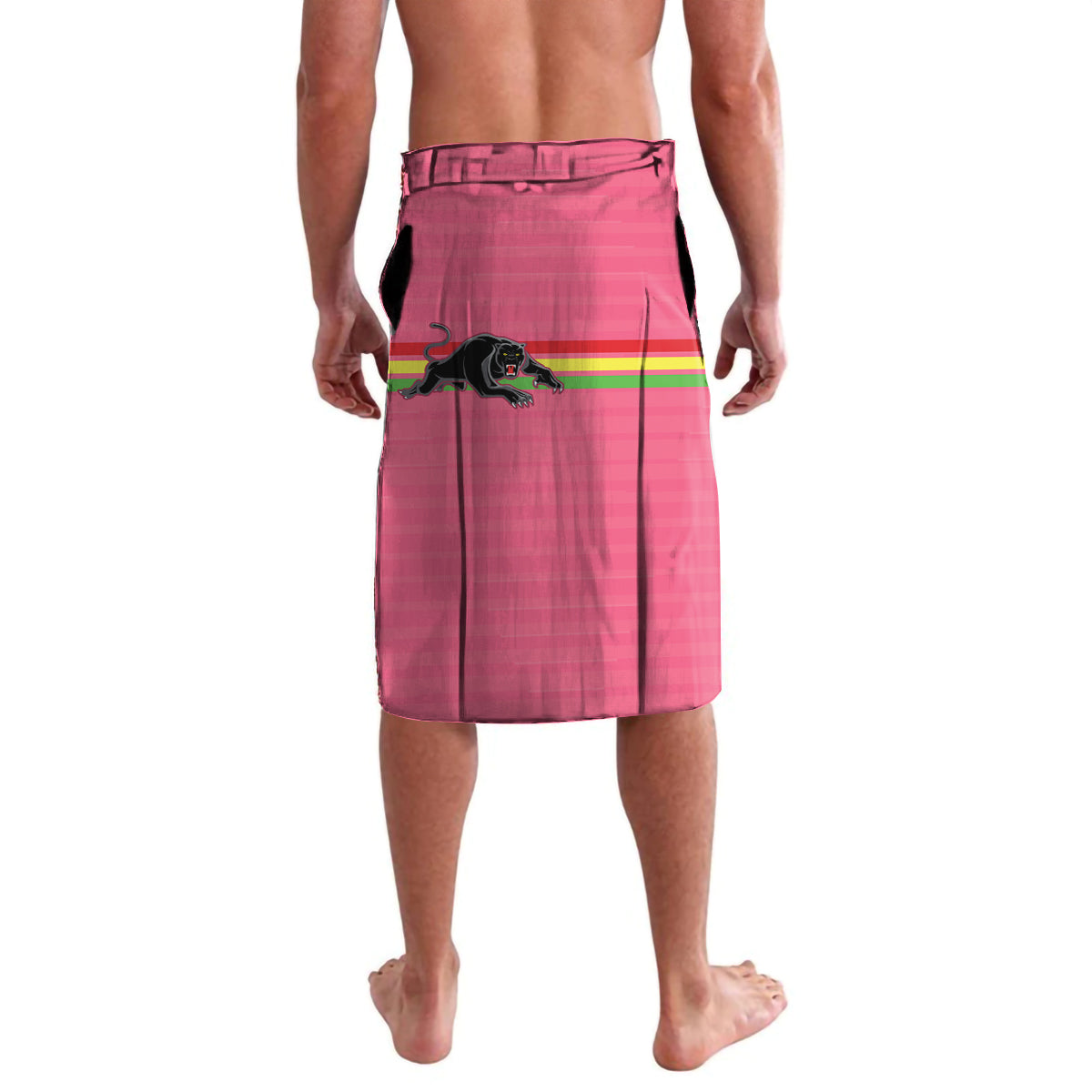 Custom Panthers Rugby Lavalava Black Pink Color Sporty Style