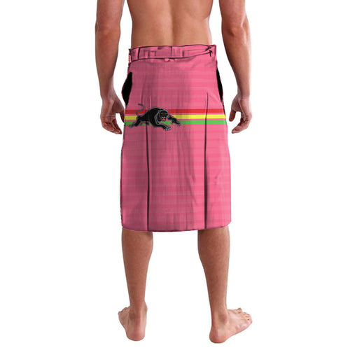 Custom Panthers Rugby Lavalava Black Pink Color Sporty Style