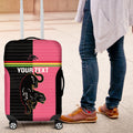 Custom Panthers Rugby Luggage Cover Black Pink Color Sporty Style