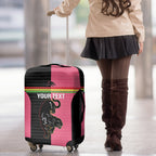 Custom Panthers Rugby Luggage Cover Black Pink Color Sporty Style