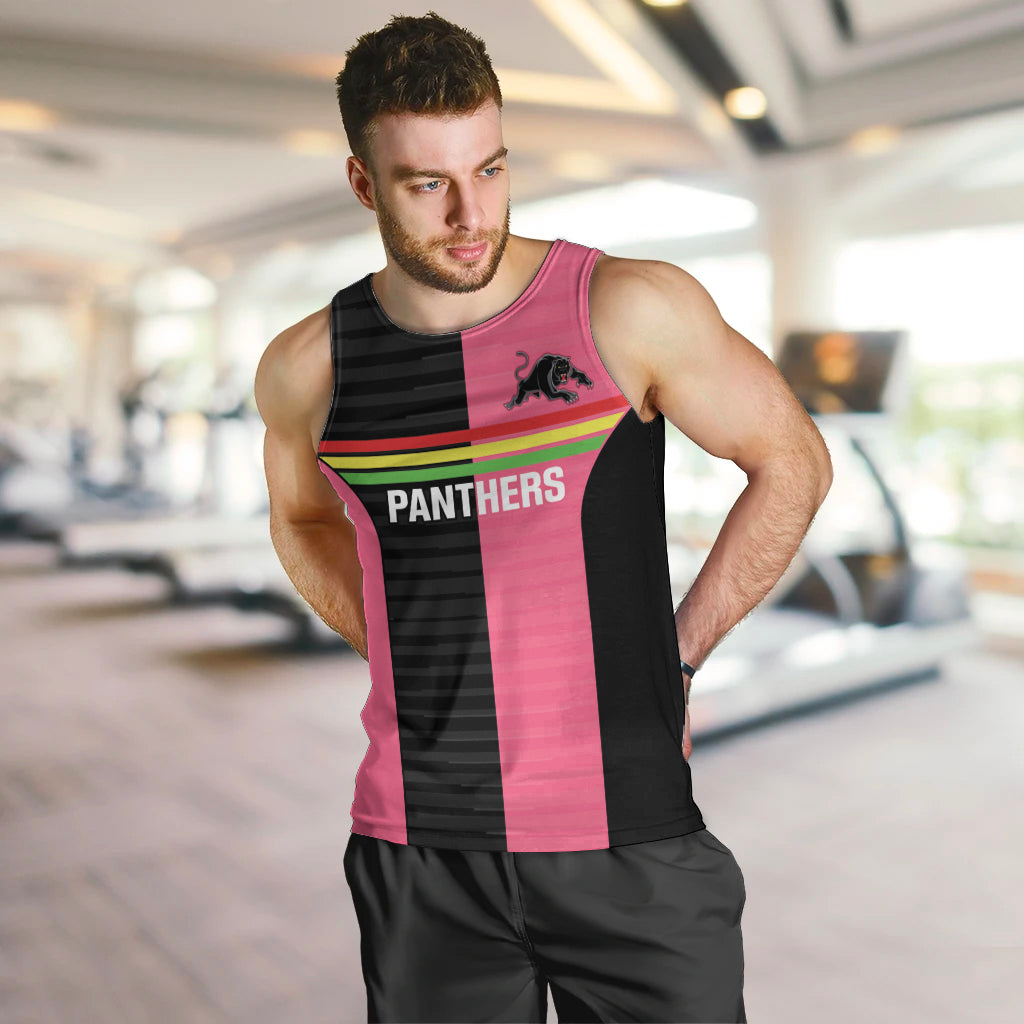 Custom Panthers Rugby Men Tank Top Black Pink Color Sporty Style