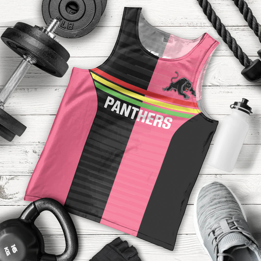 Custom Panthers Rugby Men Tank Top Black Pink Color Sporty Style