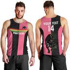 Custom Panthers Rugby Men Tank Top Black Pink Color Sporty Style