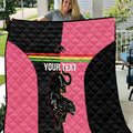 Custom Panthers Rugby Quilt Black Pink Color Sporty Style