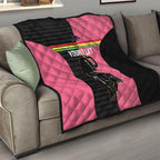 Custom Panthers Rugby Quilt Black Pink Color Sporty Style