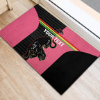 Custom Panthers Rugby Rubber Doormat Black Pink Color Sporty Style