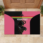 Custom Panthers Rugby Rubber Doormat Black Pink Color Sporty Style