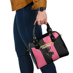 Custom Panthers Rugby Shoulder Handbag Black Pink Color Sporty Style