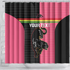 Custom Panthers Rugby Shower Curtain Black Pink Color Sporty Style