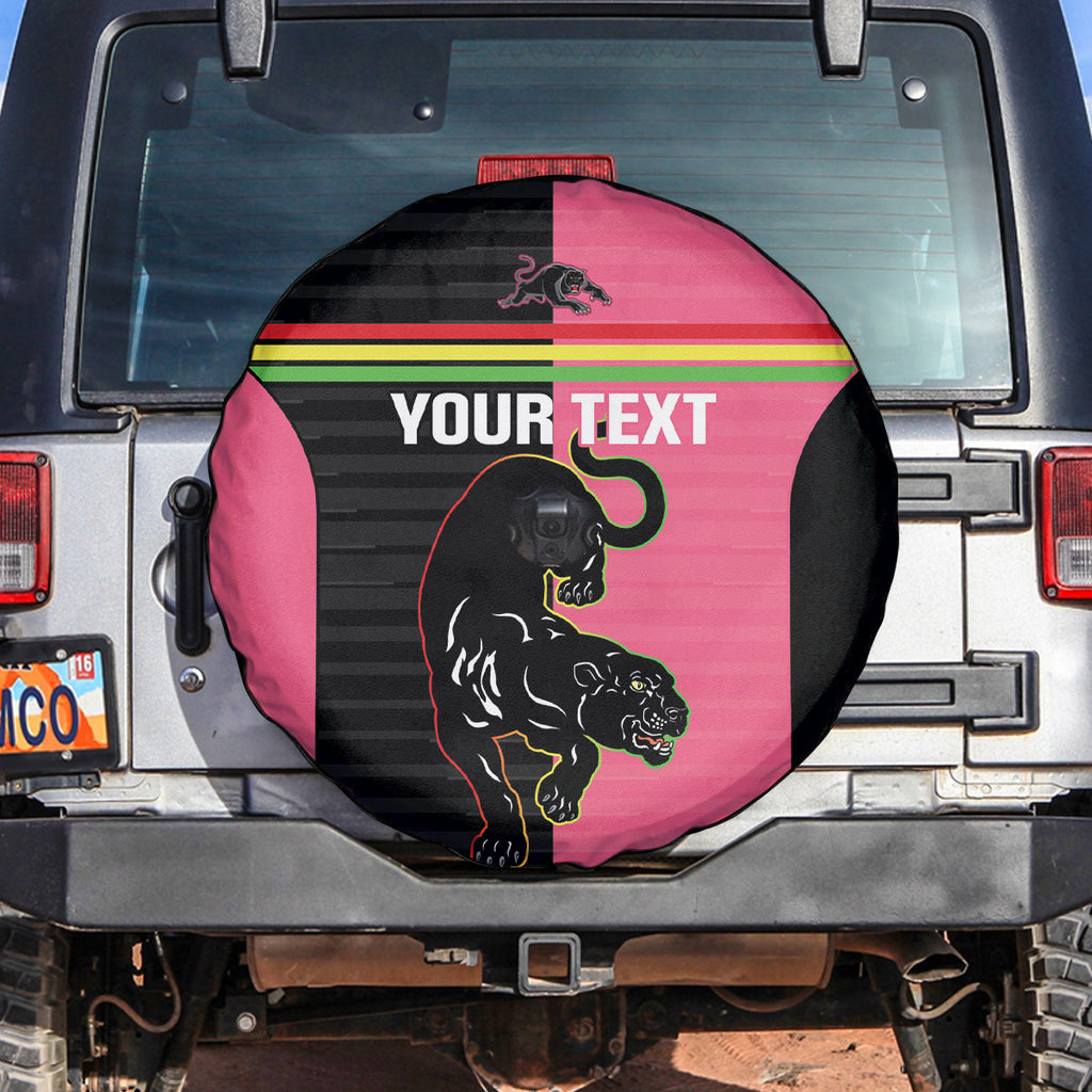 Custom Panthers Rugby Spare Tire Cover Black Pink Color Sporty Style
