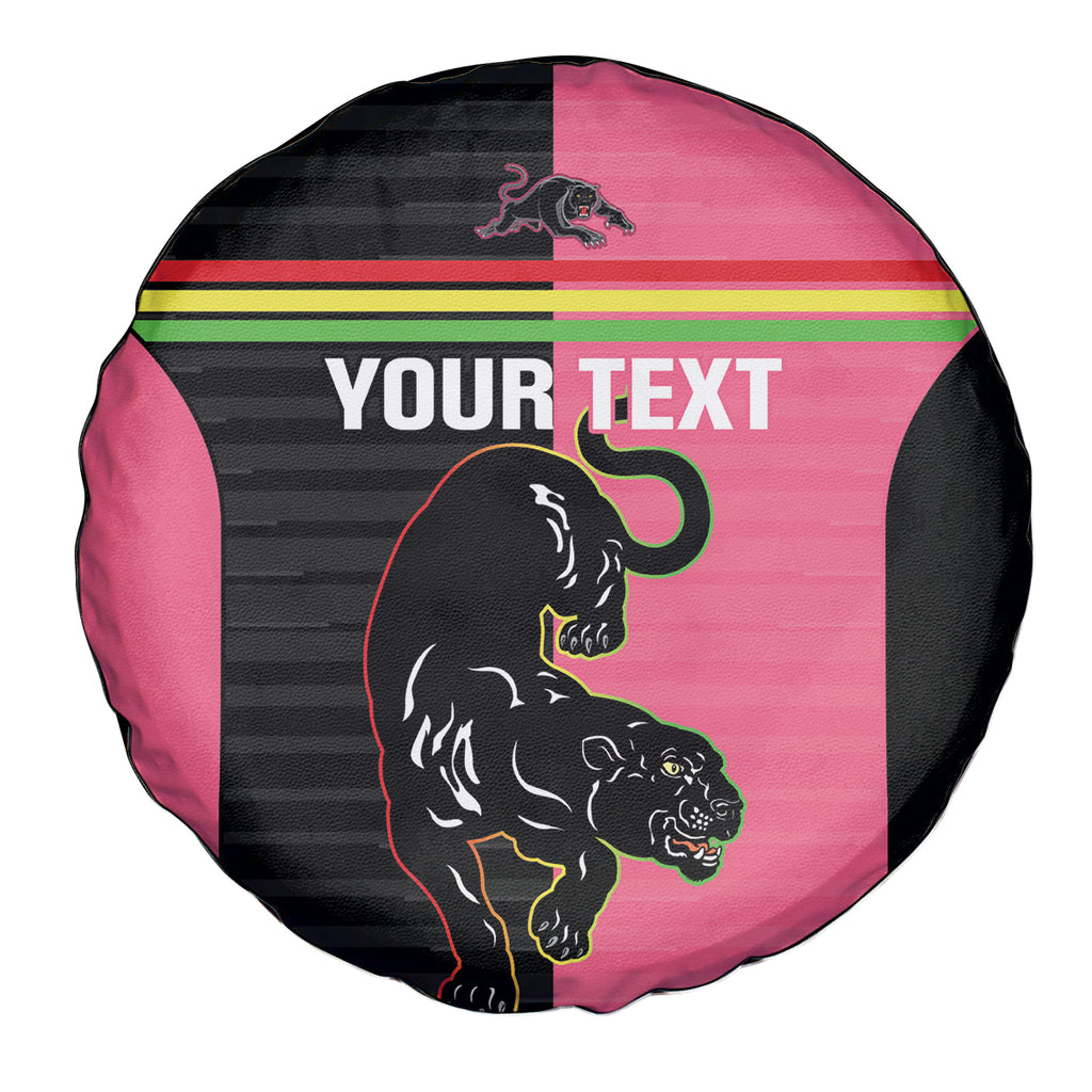 Custom Panthers Rugby Spare Tire Cover Black Pink Color Sporty Style