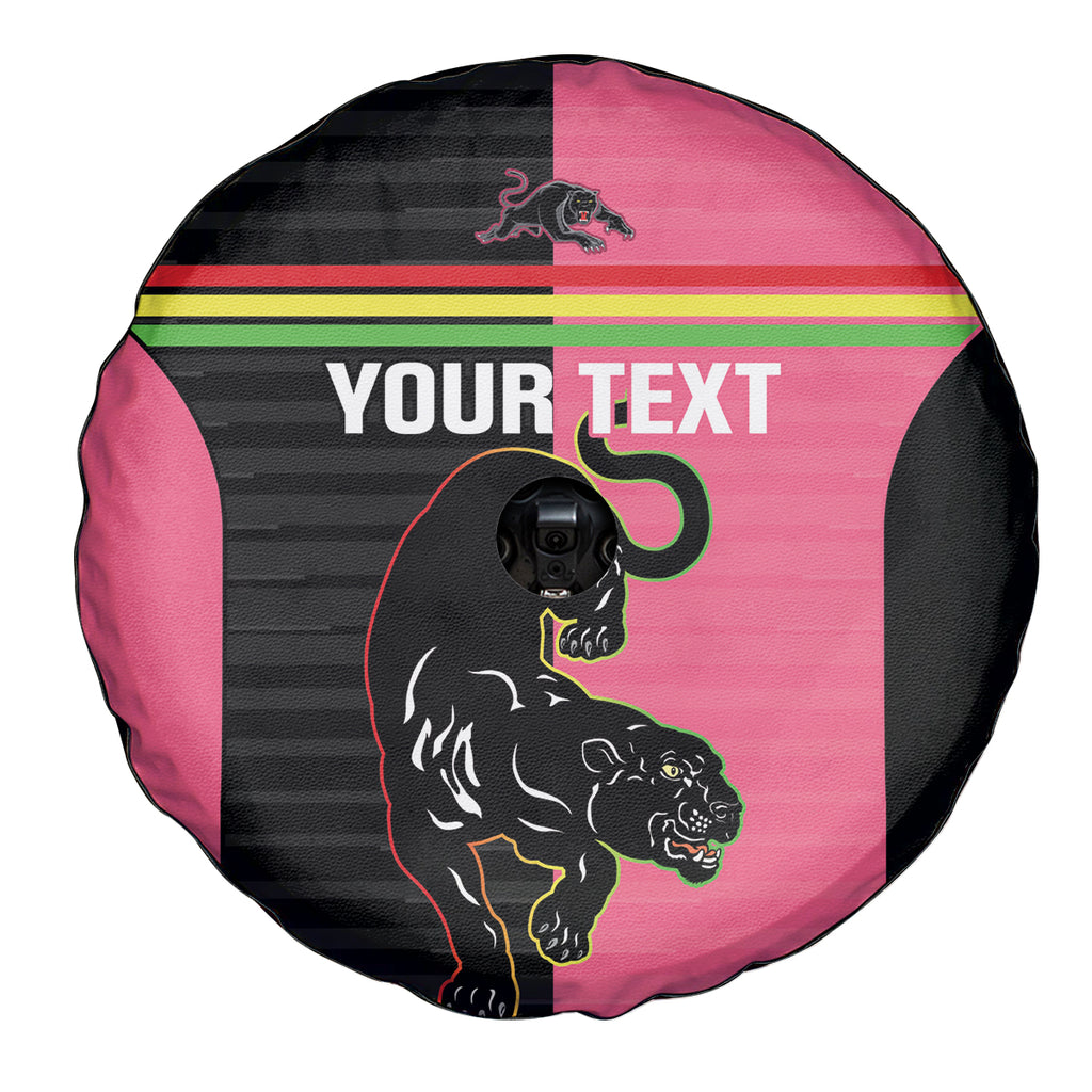 Custom Panthers Rugby Spare Tire Cover Black Pink Color Sporty Style