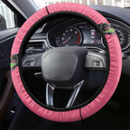 Custom Panthers Rugby Steering Wheel Cover Black Pink Color Sporty Style