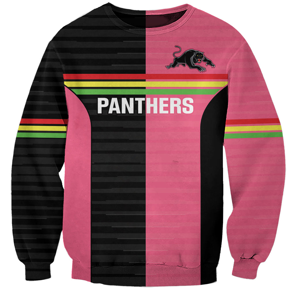Custom Panthers Rugby Sweatshirt Black Pink Color Sporty Style