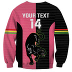 Custom Panthers Rugby Sweatshirt Black Pink Color Sporty Style