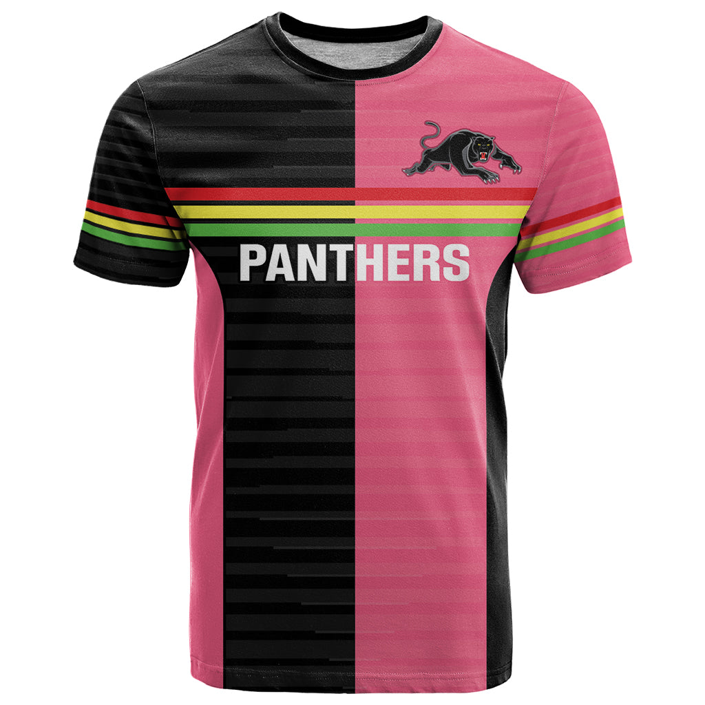 Custom Panthers Rugby T Shirt Black Pink Color Sporty Style