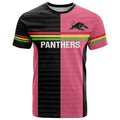 Custom Panthers Rugby T Shirt Black Pink Color Sporty Style