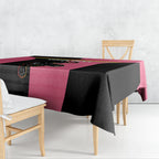 Custom Panthers Rugby Tablecloth Black Pink Color Sporty Style