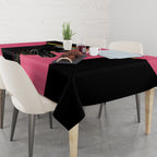 Custom Panthers Rugby Tablecloth Black Pink Color Sporty Style