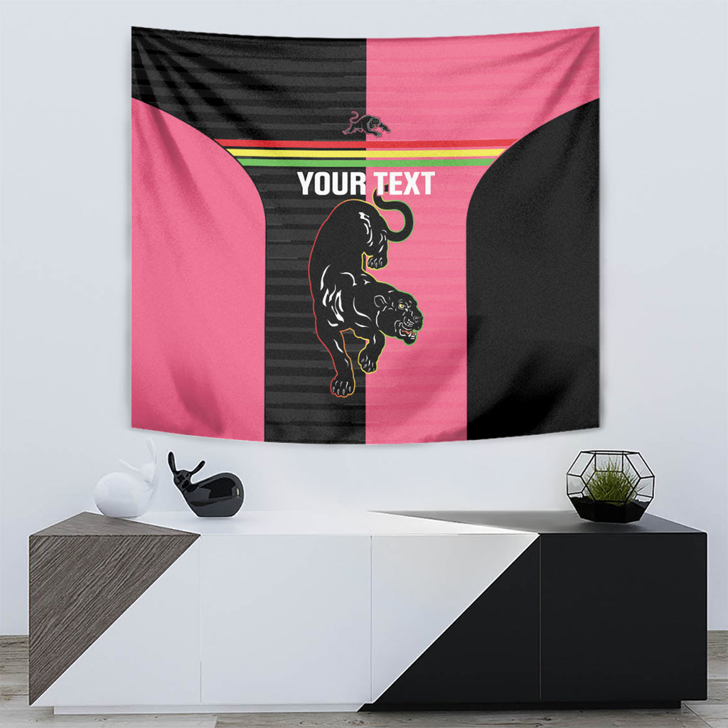 Custom Panthers Rugby Tapestry Black Pink Color Sporty Style