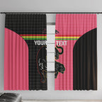 Custom Panthers Rugby Window Curtain Black Pink Color Sporty Style