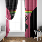 Custom Panthers Rugby Window Curtain Black Pink Color Sporty Style