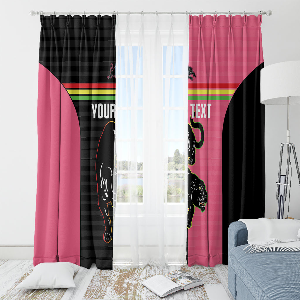 Custom Panthers Rugby Window Curtain Black Pink Color Sporty Style