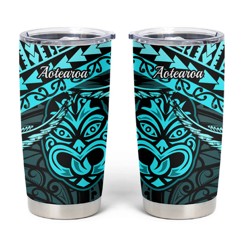 Matariki New Zealand Tumbler Cup Maori New Year Tiki Turquoise Version