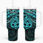Matariki New Zealand Tumbler With Handle Maori New Year Tiki Turquoise Version