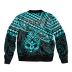 Personalised Matariki New Zealand Bomber Jacket Maori New Year Tiki Turquoise Version LT14