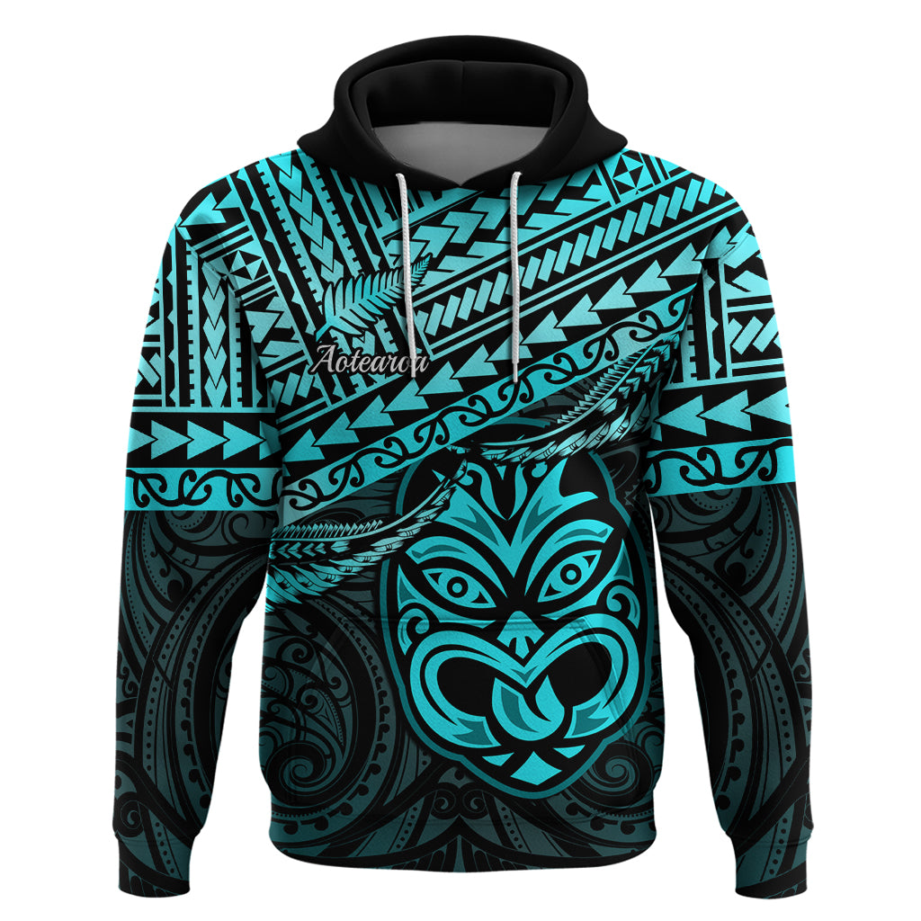 Personalised Matariki New Zealand Hoodie Maori New Year Tiki Turquoise Version LT14