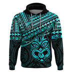Personalised Matariki New Zealand Hoodie Maori New Year Tiki Turquoise Version LT14
