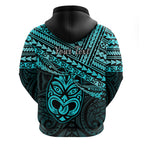 Personalised Matariki New Zealand Hoodie Maori New Year Tiki Turquoise Version LT14