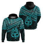 Personalised Matariki New Zealand Hoodie Maori New Year Tiki Turquoise Version LT14