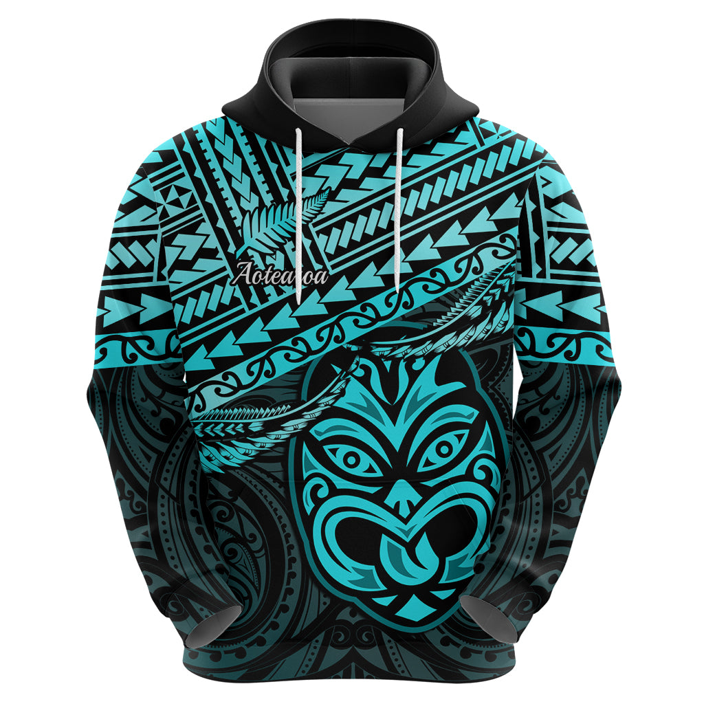 Personalised Matariki New Zealand Hoodie Maori New Year Tiki Turquoise Version LT14