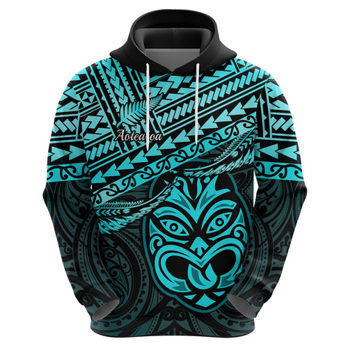 Personalised Matariki New Zealand Hoodie Maori New Year Tiki Turquoise Version LT14