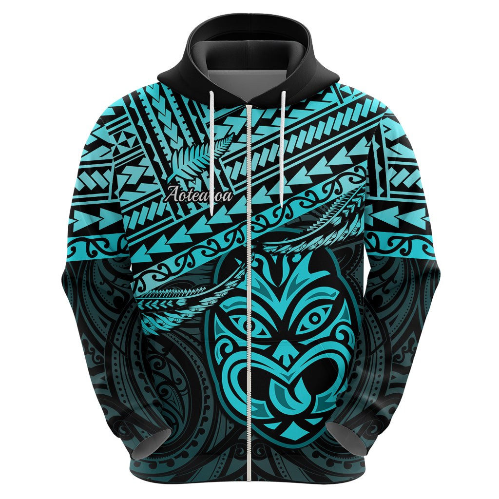 Personalised Matariki New Zealand Hoodie Maori New Year Tiki Turquoise Version LT14