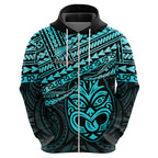Personalised Matariki New Zealand Hoodie Maori New Year Tiki Turquoise Version LT14