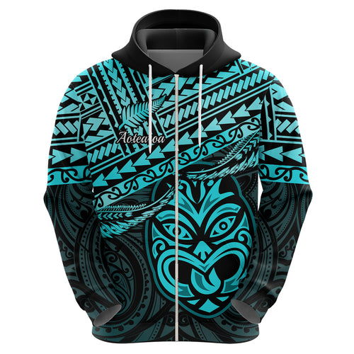 Personalised Matariki New Zealand Hoodie Maori New Year Tiki Turquoise Version LT14