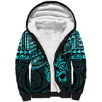 Personalised Matariki New Zealand Sherpa Hoodie Maori New Year Tiki Turquoise Version LT14
